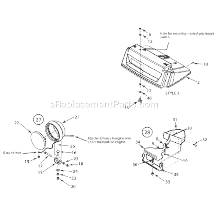 Page F Diagram and Parts List for 31AE9P3J801 2005-2 Yard Man Snow Blower